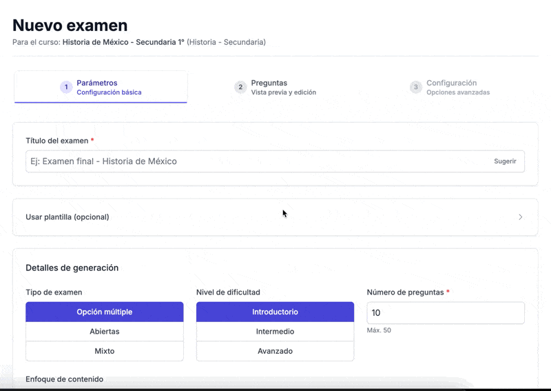 Nextcolar AI analyzing content and generating exam